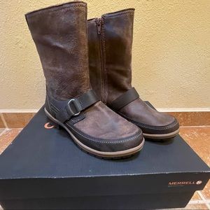 NIB Merrell Emery Buckle Boots - Distressed Brown